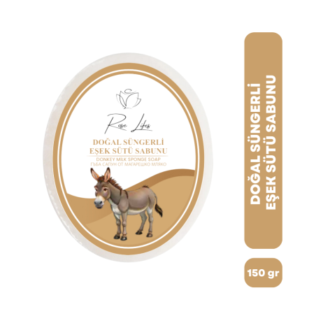 Doğal Süngerli Eşek Sütü Sabunu - 150 gr